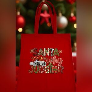 Christmas Tote Bag Red Christmas Bag Tote Bag